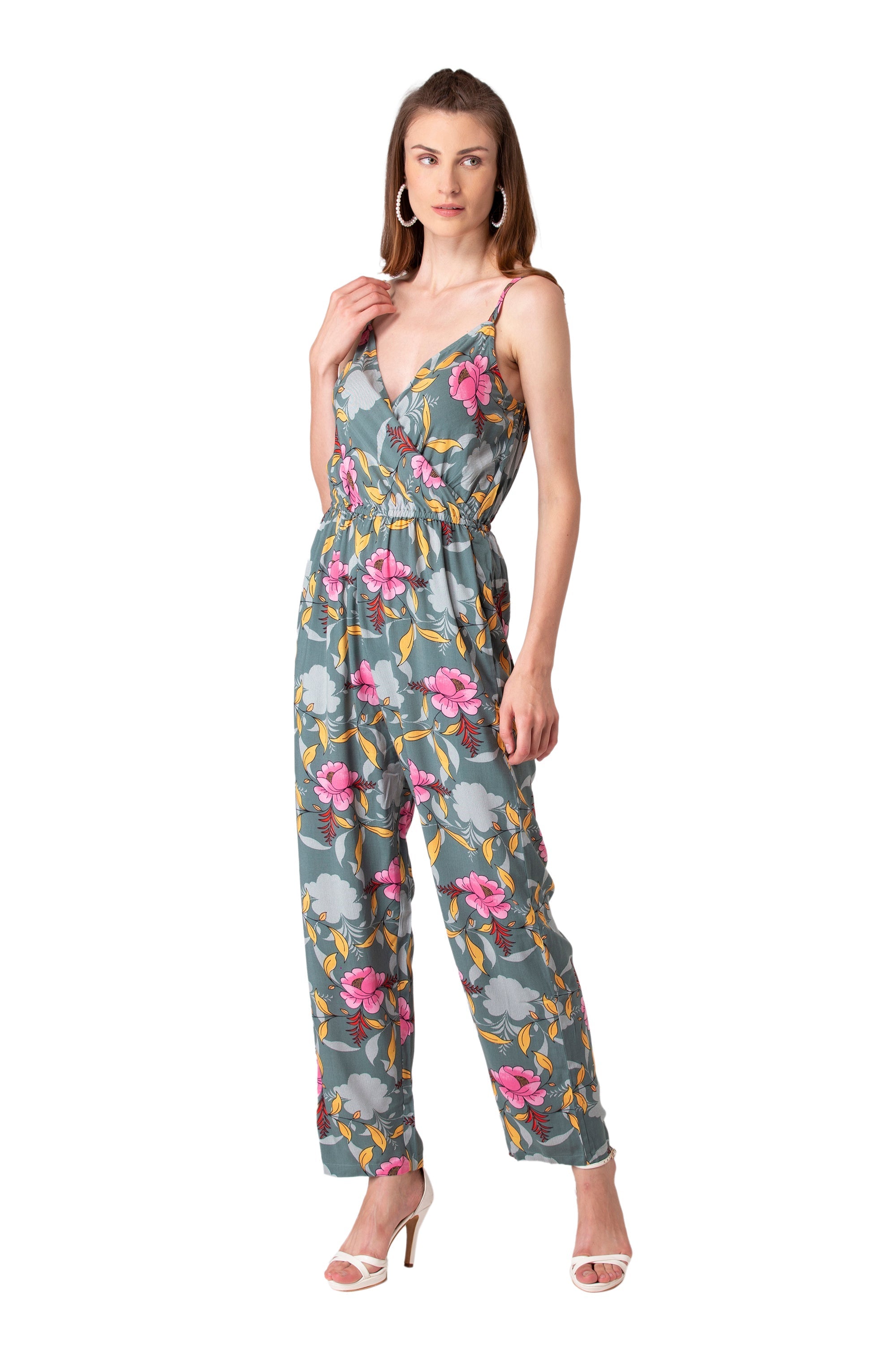 Buy Women Mustard Floral Belted Strappy Jumpsuit - Date Night Dress Online  India - FabAlley